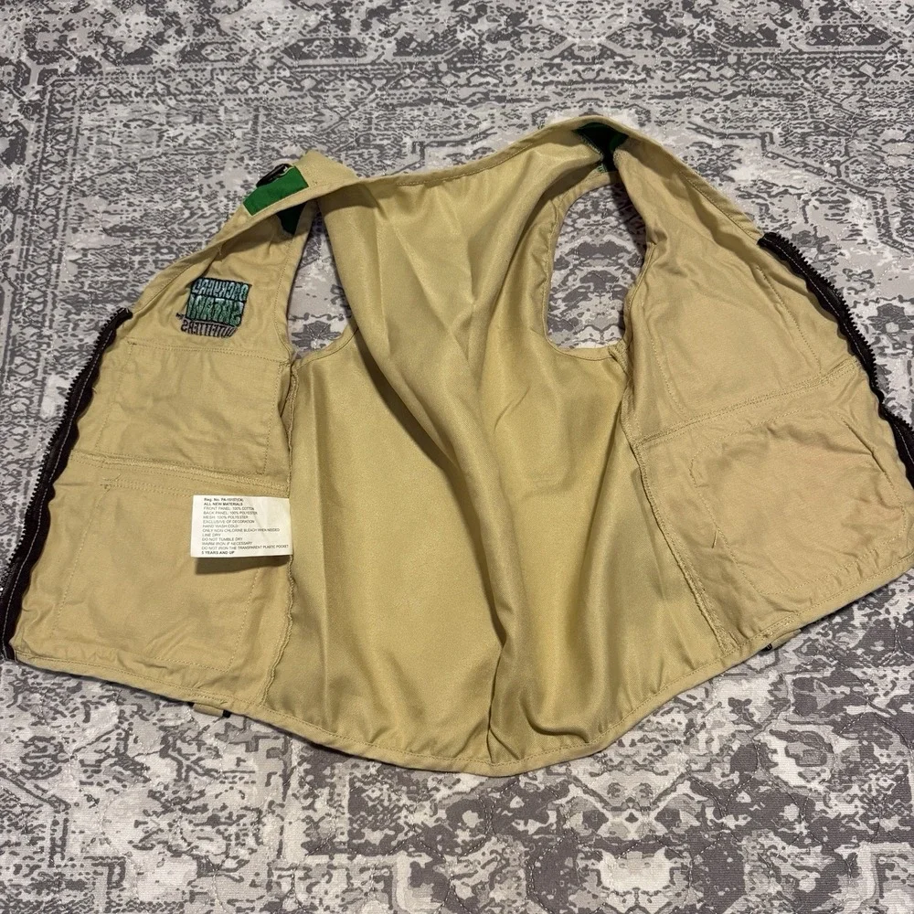 Backyard Safari Outfitters Kids Cargo Fishing Vests Tan Khaki Set of 2 M